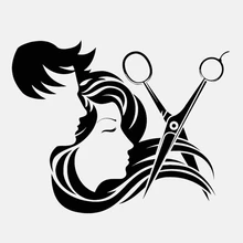 DasDecal High Quality Hair Salon Decal Stylist Hairdresser Barber Shop Car Sticker Laptop Truck Auto Accessories PVC 14cm*11cm