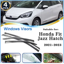 Deflectors for Honda Fit Hatchback 2022 Jazz Hatch 2021 2023 Accessories Car Side Window Visors Rain Eyebrow Guards Sun Visor