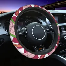 Demon Slayer Nezuko Universal Steering Wheel Cover for SUV Kimetsu No Yaiba Car Steering Wheel Protector Auto Accessories