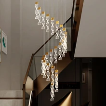 Designer LED apartment villa inter building chandelier living room dining chandelier light luxury hotel lobby decorative pendent