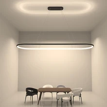 Designer dining room ceiling lamp ins Nordic minimalist dining room bar table creativity word led strip modern simplicity