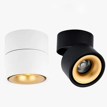 Dimmable 220V 110V Spotlight Ceiling 360 Degree Rotatable Foldable COB LED Living Room Downlight 12w 15w 18w - White / Black