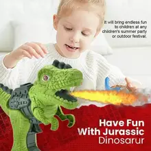 Dinosaur Shape Sound Fire Spray Gun Sound Light Summer Outdoor Disinfection Safe Gun Kids Toy Portable For Children Safety F8E7