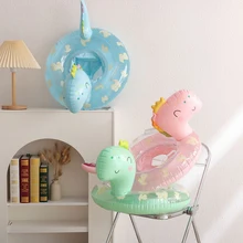 Dinosaur Shaped Swimming Rings Seat Cute Inflatable Kids Summer Safety Water Toys Float Swim Ring Circle for 1-4Y Children