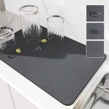 Dish Drying Mat Super Absorbent Coffee Machine Mats Diatomite Kitchen Mat for Drying Dishes Plate Padding Kitchen Accessories