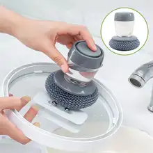 Dish Washing Brush Short Handle Emery Magic Sponge Brush Kitchen Soap Dispensing Palm Brush Kitchen Washing Cleaning Tool