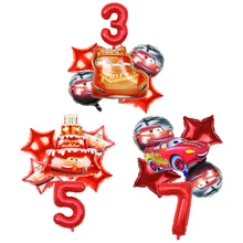 Disney Cars Birthday Balloons Set Cartoon McQueen Racing Figure Inflatable Foil Ballon 32 Inch Number Globos Kids Party Decorati