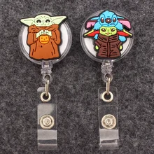 Disney Cartoon Yoda Stitch Style Badge Reel Nurse Workers Enfermera ID Holder Girl Boy Retractable Name Card Holder Accessory