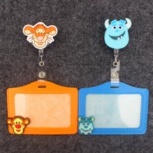 Disney Cartoons PVC Friends Double Face Style Badge Reel Nurse Workers Enfermera ID Holder Girl Boy Retractable Name Card Holder