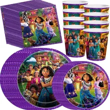 Disney Encanto Party Supplies Disposable Tableware Set Kids Birthday Party Decoration Mirabel Decor Plate Cup Napkin Baby Shower