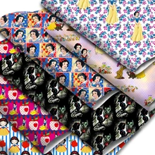 Disney Princess Snow White 20*33cm Faux Leather Sheets Synthetic Fabric for Earring Bags Bow Jewelry Wallet DIY Craft