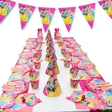 Disney Six Princess Theme Snow White Cup Plate Spoon Birthday Tableware Party Decoration Balloon Baby Shower Disposable  Supplie