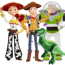 Disney Toy Story 4 Woody Jessie Buzz Lightyear Rex Interactive Phrase Talking Action Figure Doll Christmas Gift Toy for Children
