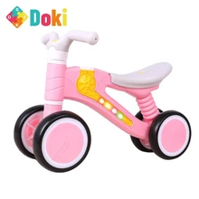 Doki Toy Children's Scooter With Music And Light Walker Children's Four-wheel Balance Bike Without Pedals 1-3 Years Old