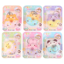 Donut Vent Pendant Squishy Stress Reliever ToysPU Slow Rebound Animal Decompression Vent Toy Sponge Pendant Keychain Squishy Toy
