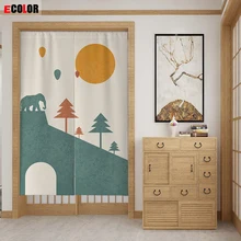 Door curtain ins fabric partition curtain bedroom half toilet kitchen Japanese curtain fabric curtain home decoration