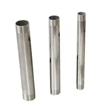 Double 1/2"3/4"1" Male Thread Head 20cm Stainless Steel Straight Tube Shower Rod Extension Hollow Tube Garden Water Pipe Adapter