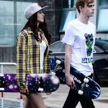 Double Wing Skateboards for Beginners Adults Teens Pro double-Warped Road Scooter Boards 7 Layers Deck Maple Wood Longboards