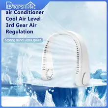 Dropshipme Leafless Neck Fan Rechargeable Hanging Neck Fan Wireless Portable USB Rechargeable Built In Battery Summer Cooler