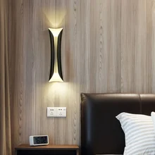 E27 Nordic Black or White Wall Lights for TV Background Decoration LED Wall Lamp For Bedroom Bedside Iron Simple Wall-Sconce