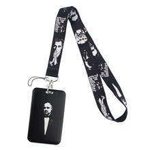 ER499 Figure God Father Black Lanyards Id Badge Holder Keychain ID Card Pass Gym Mobile Badge Holder Lanyard Key Holder
