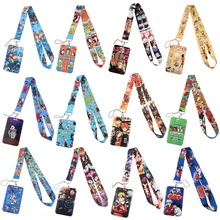 ER710 Anime Sailor Jujutsu Kaisen Lanyard Card Holder Student Hanging Neck Mobile Phone Lanyard Badge Subway Access Card Holder