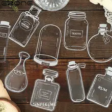 EZONE 30pc PET Decorative Stickers Transparent Bookmark Stickers Multipurpose Scrapbook Decor Stickers DIY Dried Flower Specimen