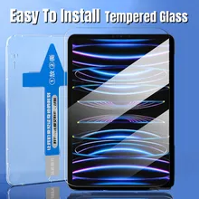 Easy Install Tempered Glass For Apple iPad Pro Air 2022 10.9 2021 2020 11 12.9 mini Screen Protector Quick Past Protective Glass
