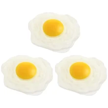 Egg Fried Toy Fake Eggsartificialrubber Realistic Simulation Play Poachedprank Stress Decompression Simulated Set Relief Decor