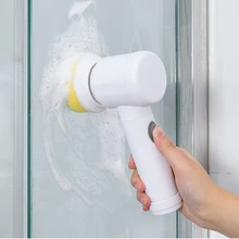 Electric Cleaning Brush Bathroom Wash Brush Kitchen Cleaning Tool Usb 5-In-1 Handheld Bathtub Brush Electric Brush Cleaner Sink
