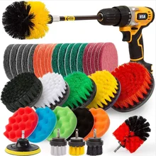 Electric Drill Brush Cleaning Brush Car Scrubber Descaling Electric Cleaning Brush Set for Kitchen Bathroom Tub Toilet Surface