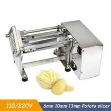 Electric Fries Cutter Slicer 110/220V 6/10/13mm Potato Chips Carrot Slicer Stainless Steel Vegetable Fruit Shredding Machine
