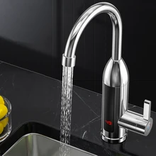 Electric Instant Water Heater Tap Kitchen Hot Water Faucet 220V Heating Faucet Cold Heater with LED Temperature for Bathroom