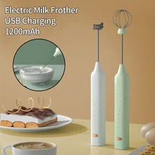 Electric Milk Frother USB Rechargeable Handheld Foamer High Egg Speed Coffee Drink Foamer Mixer Tool Coffee Frothing Wand