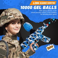 Electric Soft Gel Water Ball Gun Toy Gun AKM-47 Eco-FriendlyBall gun Automatic with 10000 Drops And Goggles Outdoor Game for Boy