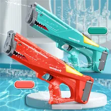 Electric Toy Shark Water Gun Summer Outdoor Beach Swimming Pool Large-capacity High-Pressure Long Range Gift for Children Adult