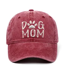 Embroidery DOG MOM Fashion Cap Hat Cotton Washed Soft Sport Baseball Caps Couple Snapback Hip Hop Dad Hats For Men Women Outdoor