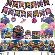 Encanto Party Decoration Balloons Set Disposable Tableware Baby Shower Decor Birthday Gift Charm for Girl Cosplay Birthday Party