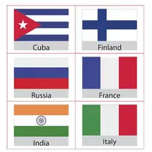 English Words Learning Flash Cards European Countries Learning English Memory Children Cognitive Flag Cards National U3d2