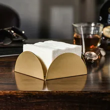European Brass Tissue Box Modern Handmade Western Restaurant Desktop Tissues Organizer Creative Home Living Room Napkin Holder