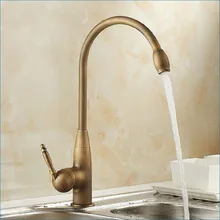 European retro oil rubbed bronze kitchen faucet Rotatable brass faucet single hole cold and hot mixer tap Free Shipping J14809