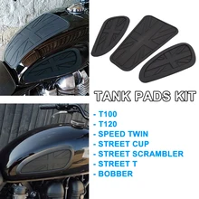 FOR T120 T100/Thruxton 1200 R/Bobber 1200/Thunderbird 900/ Interceptor 650 Knee Tank Pad Rubber Stickers