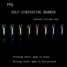 FYQ Self-Luminating Marker 3.5*25mmTritium Vials PMMA Titanium Keychain isotope fobs