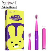 Fairywill Sonic Electric Toothbrush Rechargeable 2001 Kids Soft Tongue Cleaner waterproof 3 Modes Charge Smart Timer 2 Heads