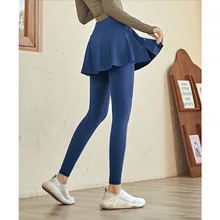 Fake Two High Waist Sports Skirt Pants Slim Yoga Leggings Training Pants Quick-drying  Fitness Pants Shame Skirt Pants 2022