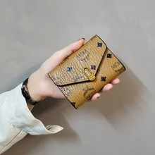 Fashion Simple Ladies Wallet Female Short Tri-fold Small Wallet Female Coin Purse Card Bag Leather Wallet
