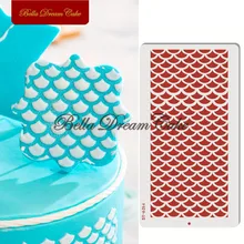 Fish Scales Lace Cake Stencil PET Chocolate Cake Border Template Royal Cream Mould Wedding Cake Decorating Tool Kitchen Bakeware