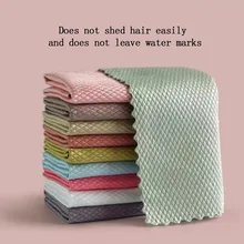 Fish scale double-sided lazy wipe thickening absorbent kitchen wipe hand towel fish scale dish towel non-stick oil wipe glass G2