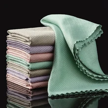 Fish scale rag large thickened absorbent wipe glass cleaning special without leaving water stains kitchen traceless scouring pad