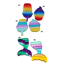 Fish tail Bubble Sensory Fidget Toys Autism Reliever Sensory Stress Thinking Chess Desktop Parent-child Interactive Toy